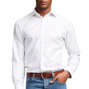 Thomas Pink slim fit white cotton button down dress shirt